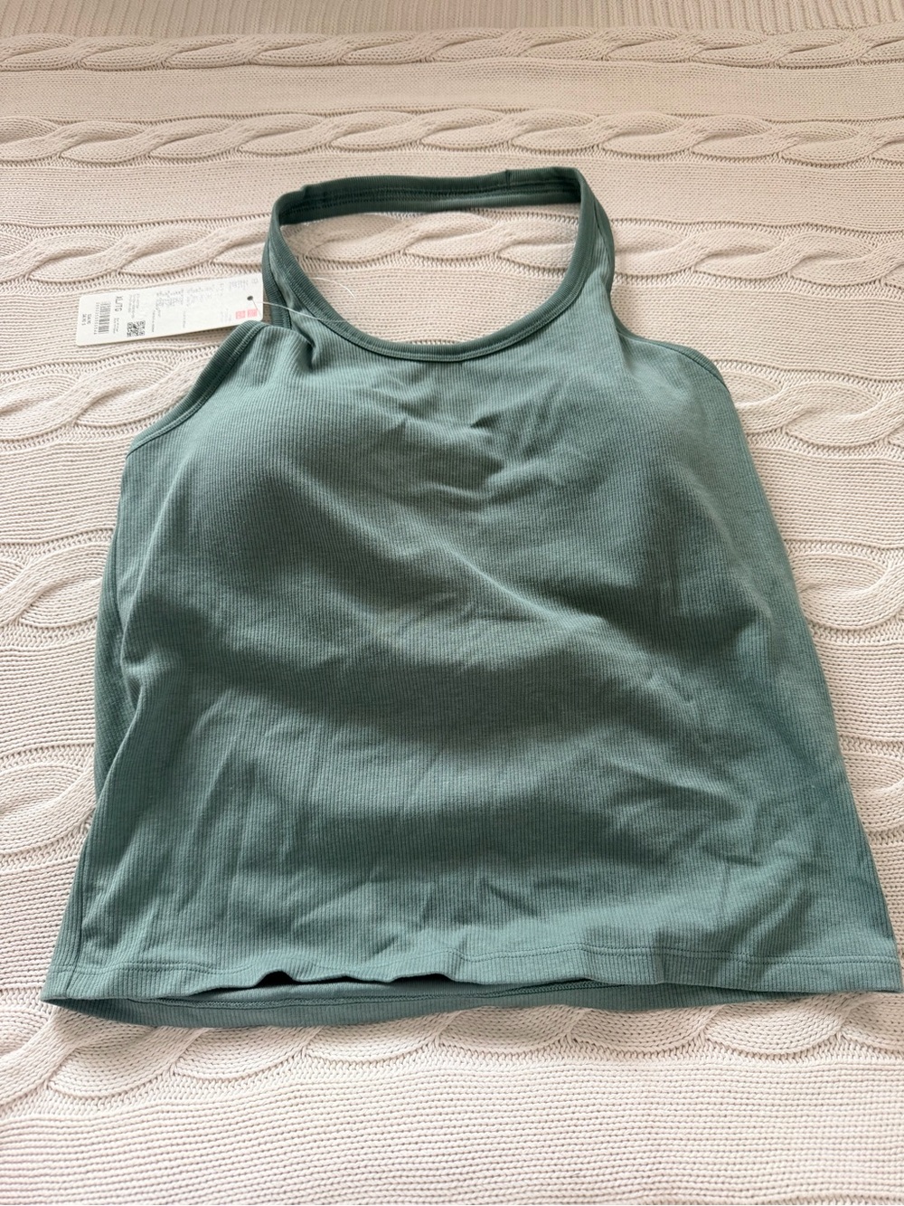 UNIQLO AIRism Open Back Halter Bra Top in Green (Size XL)